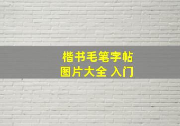 楷书毛笔字帖图片大全 入门